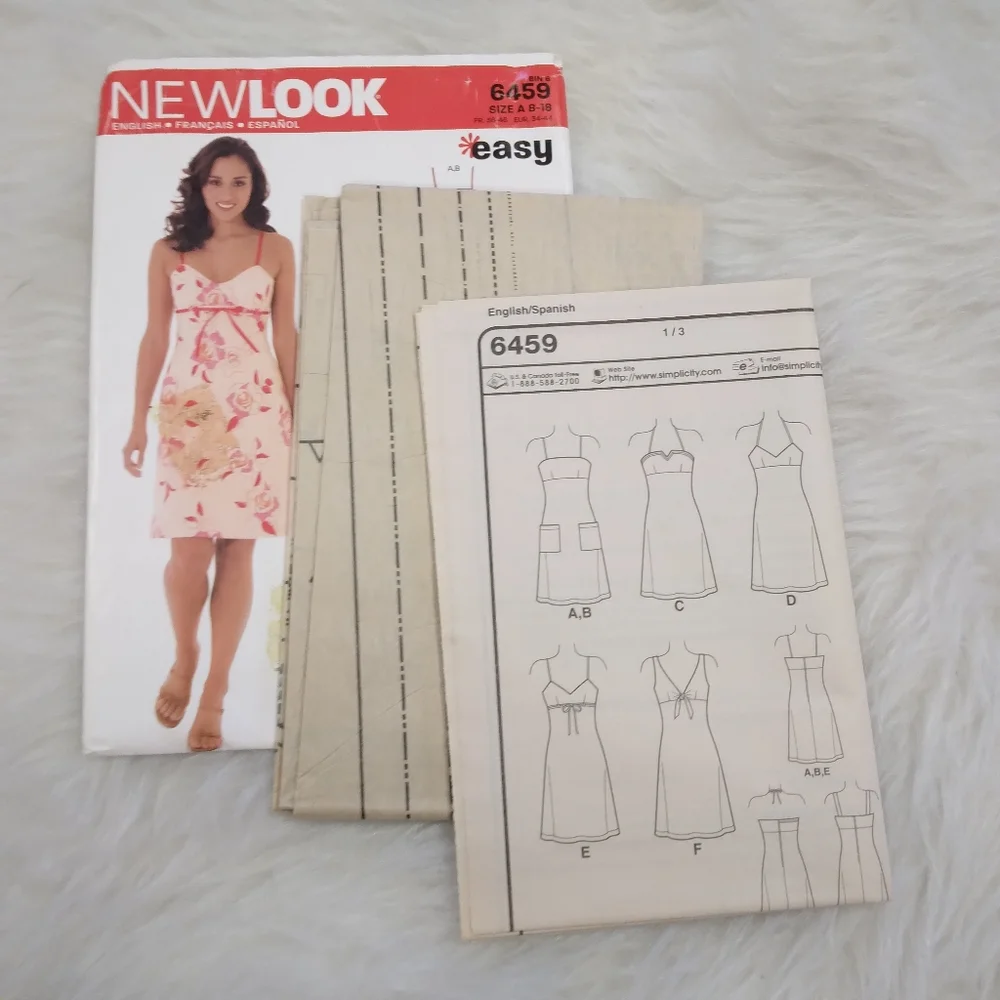 NEW LOOK 6459 Size 8-18 Misses' Dress In 6 Variations, EASY!